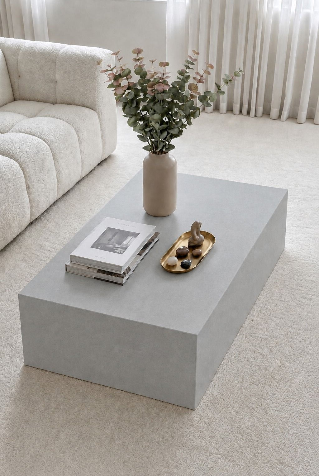 Felicity Light Beige Microconcrete Coffee Table