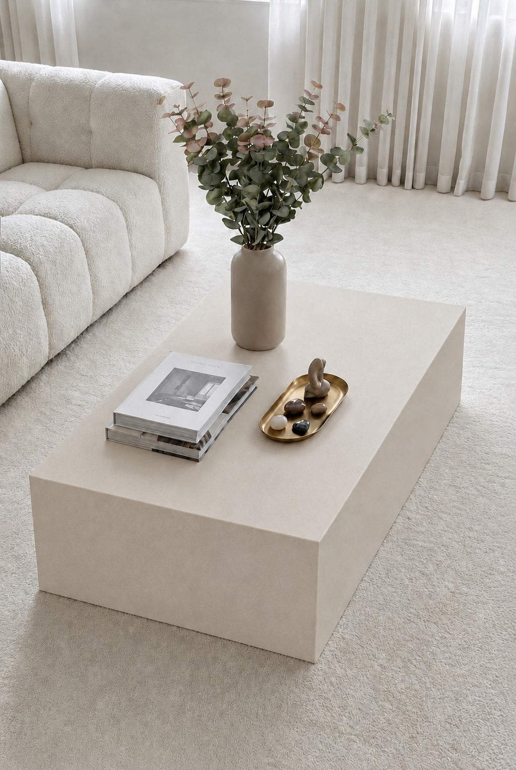 Felicity Light Beige Microconcrete Coffee Table