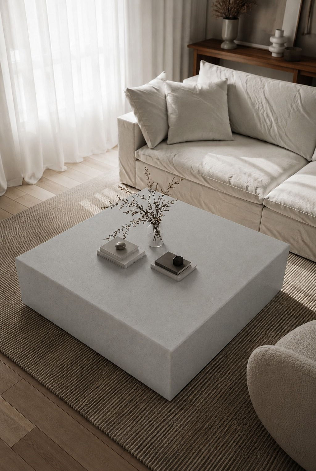 Felicity Light Grey Microconcrete Coffee Table