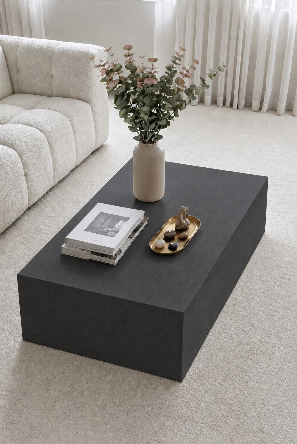 Felicity Midnight Grey Microconcrete Coffee Table
