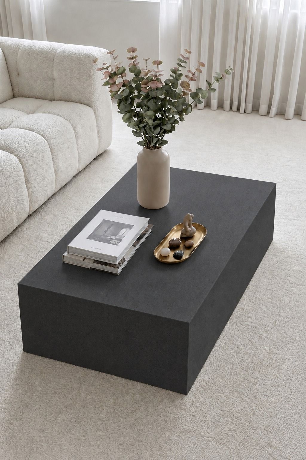 Felicity Midnight Grey Microconcrete Coffee Table