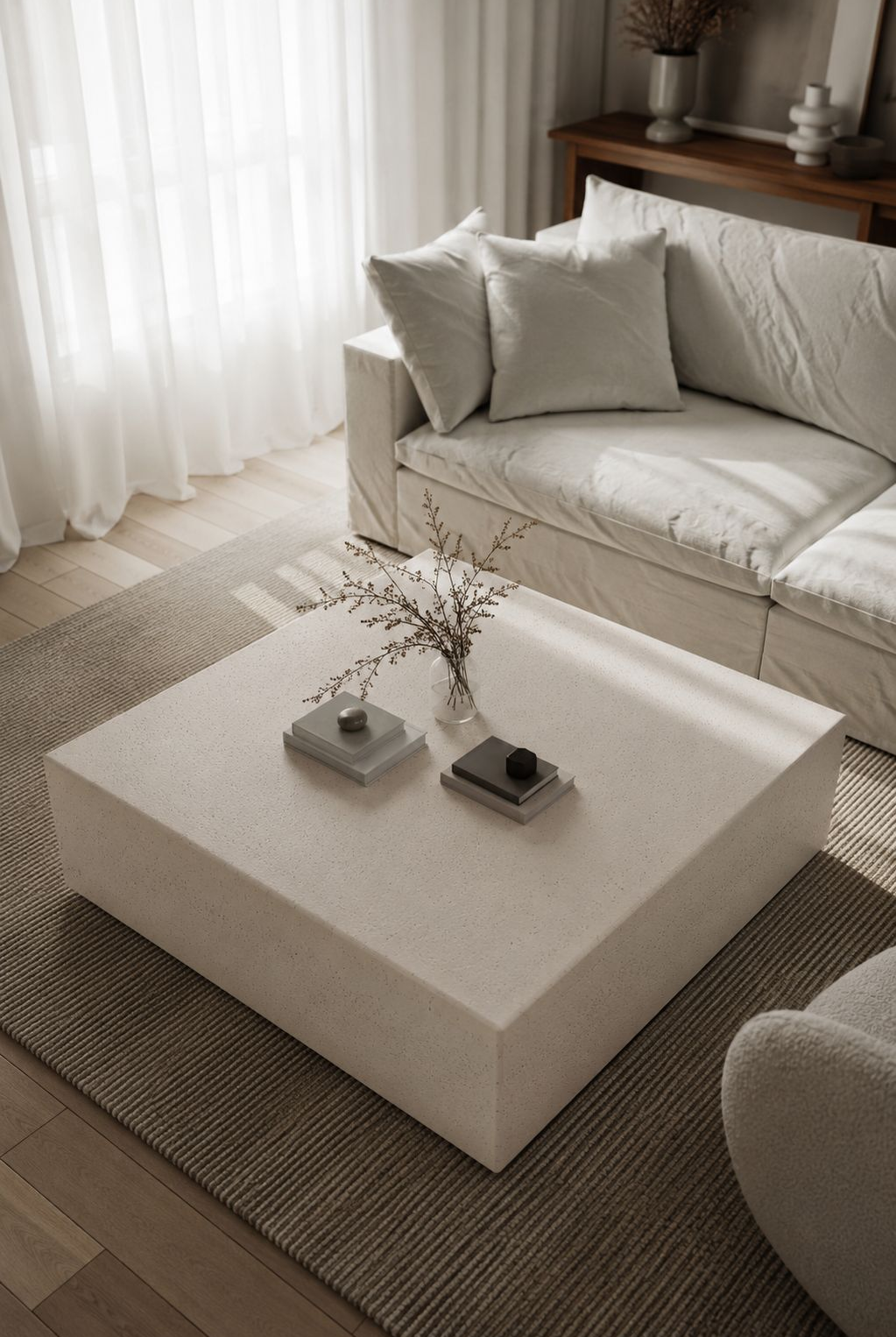 Felicity Off White Microconcrete Coffee Table
