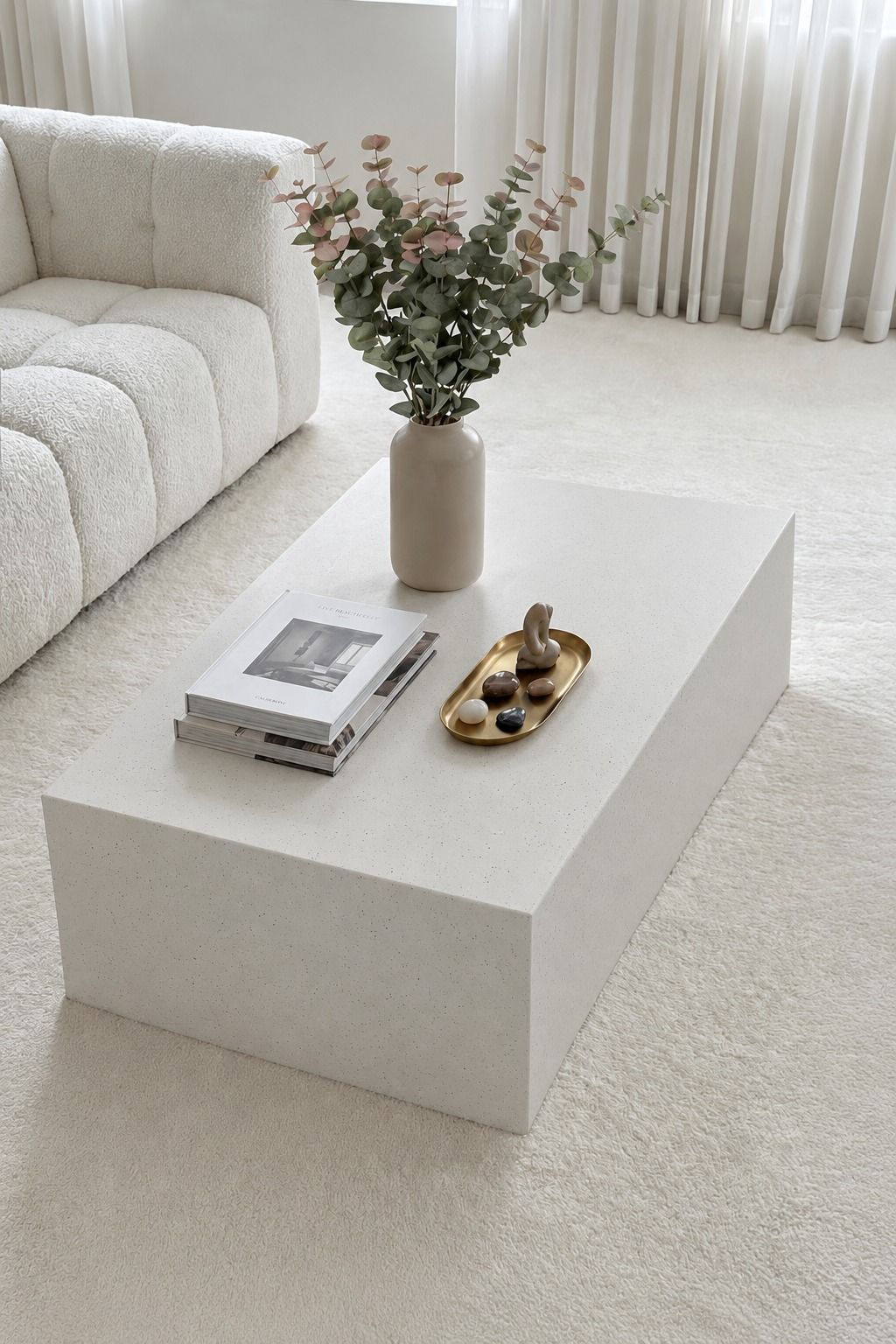 Felicity Off White Speckled Microconcrete Coffee Table