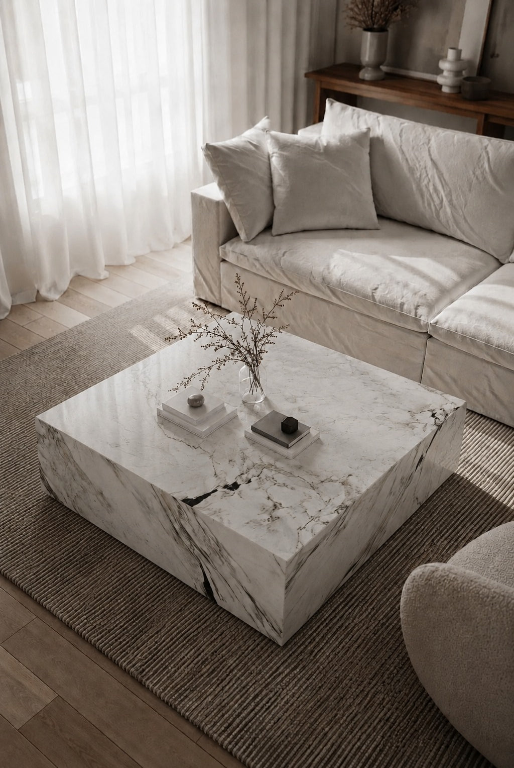Felicity Viola White Square Coffee Table