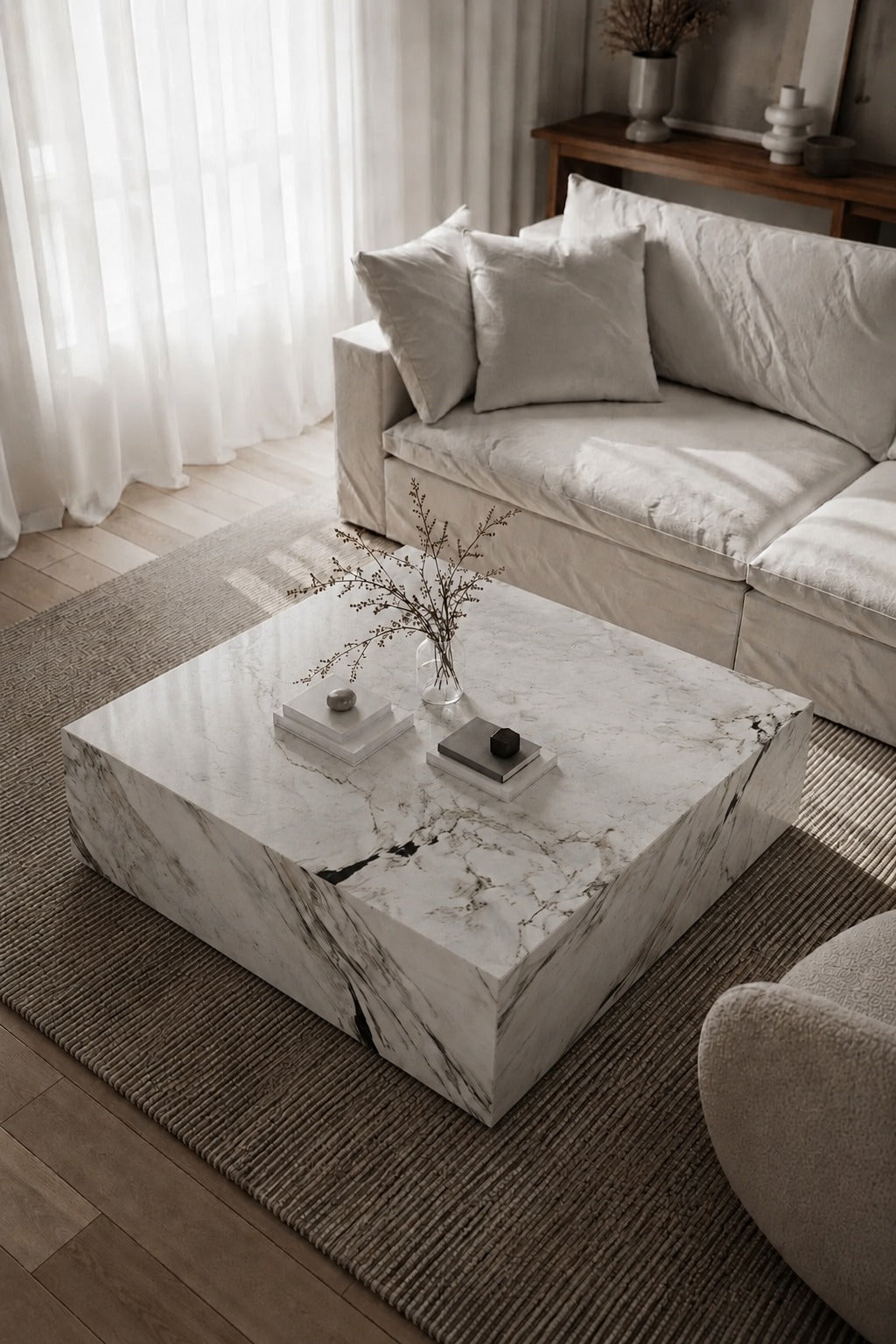Felicity Viola White Square Coffee Table