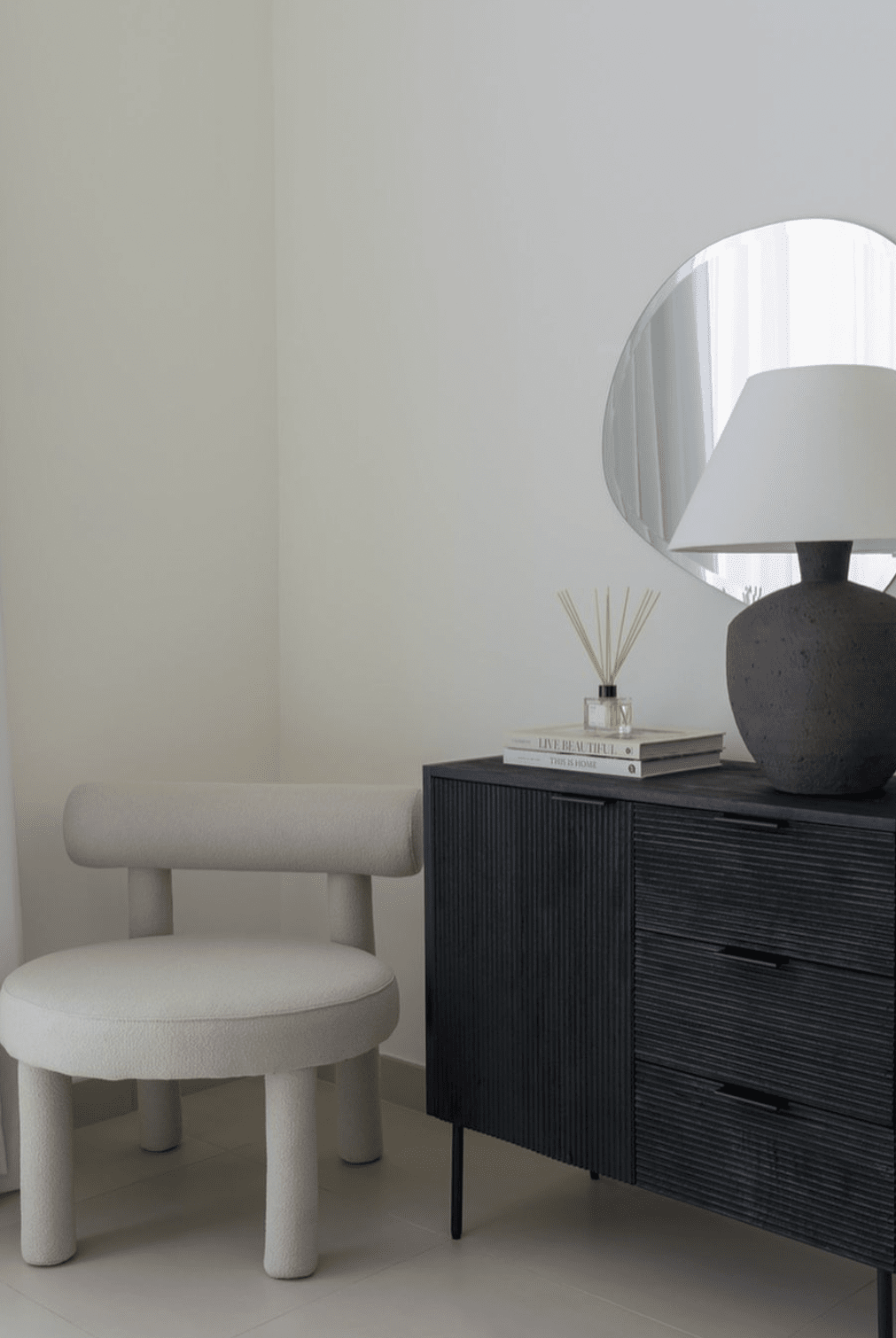 Black 3 Drawers & 1 Door Sideboard