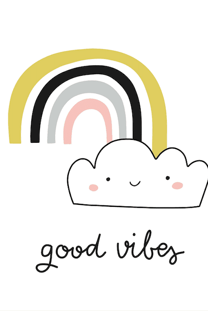 Good Vibes Rainbow Cloud Wall Art