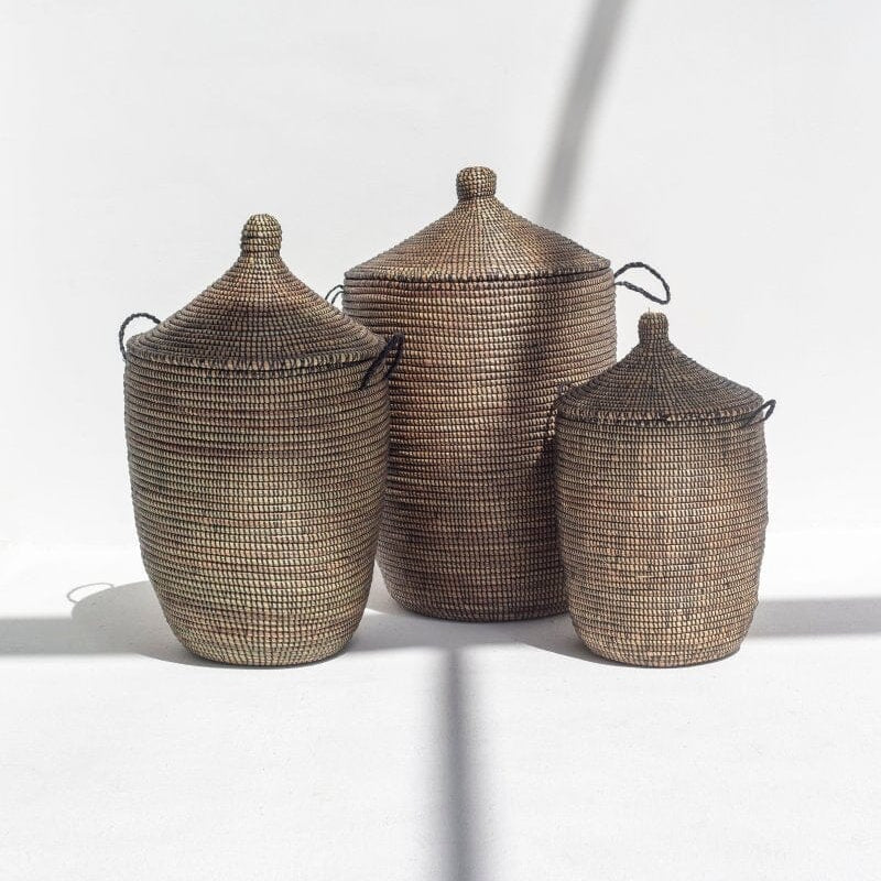 Maisha Handmade Black Woven Basket