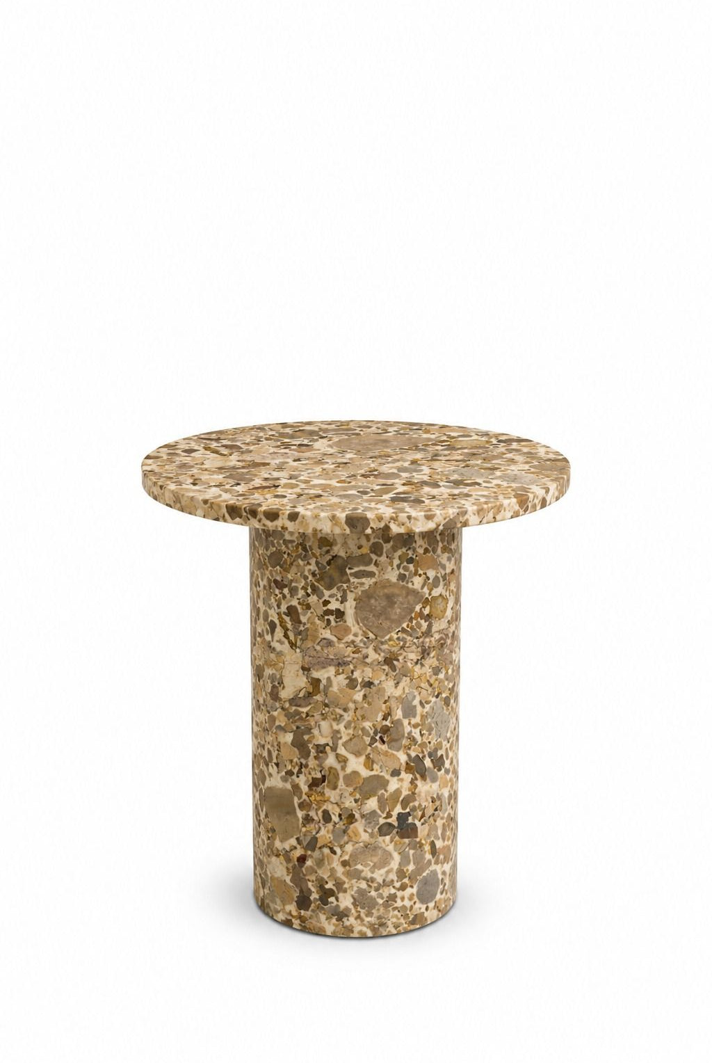 Harriet Beige Terrazzo Marble Side Table