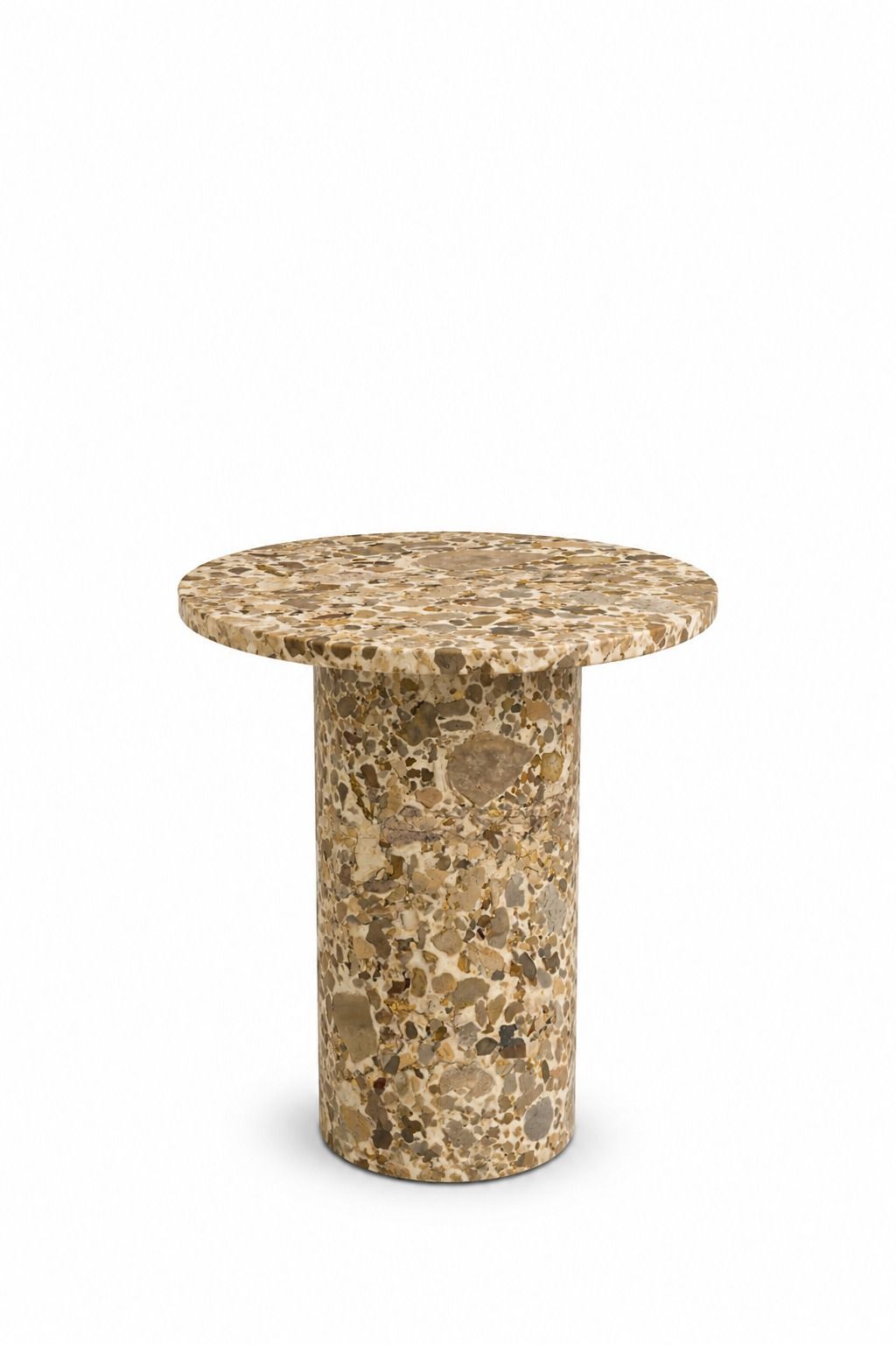 Harriet Beige Terrazzo Marble Side Table