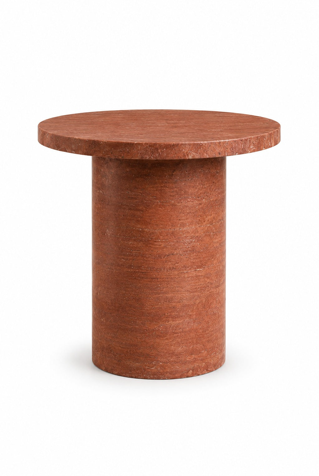 Harriet Red Travertine Marble Side Table