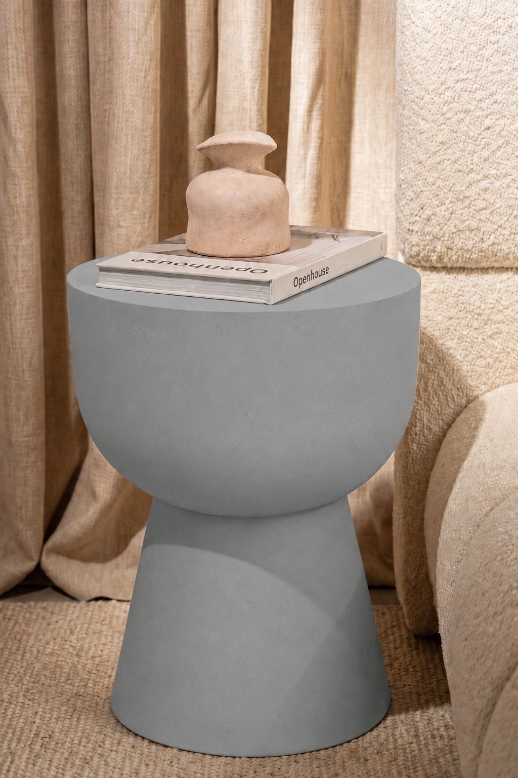 Hilary Ash Grey Microconcrete Side Table