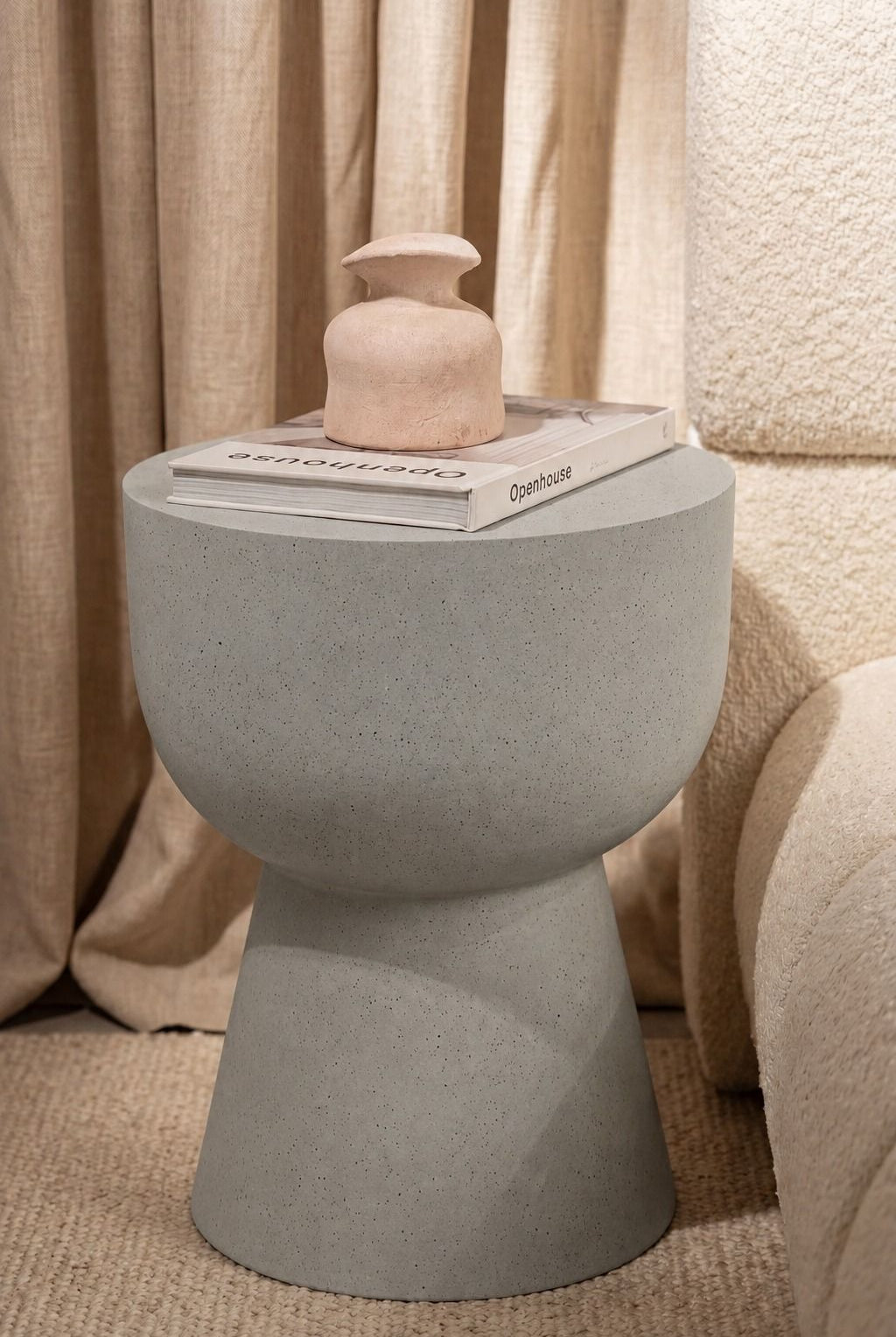 Hilary Ash Grey Speckled Microconcrete Side Table