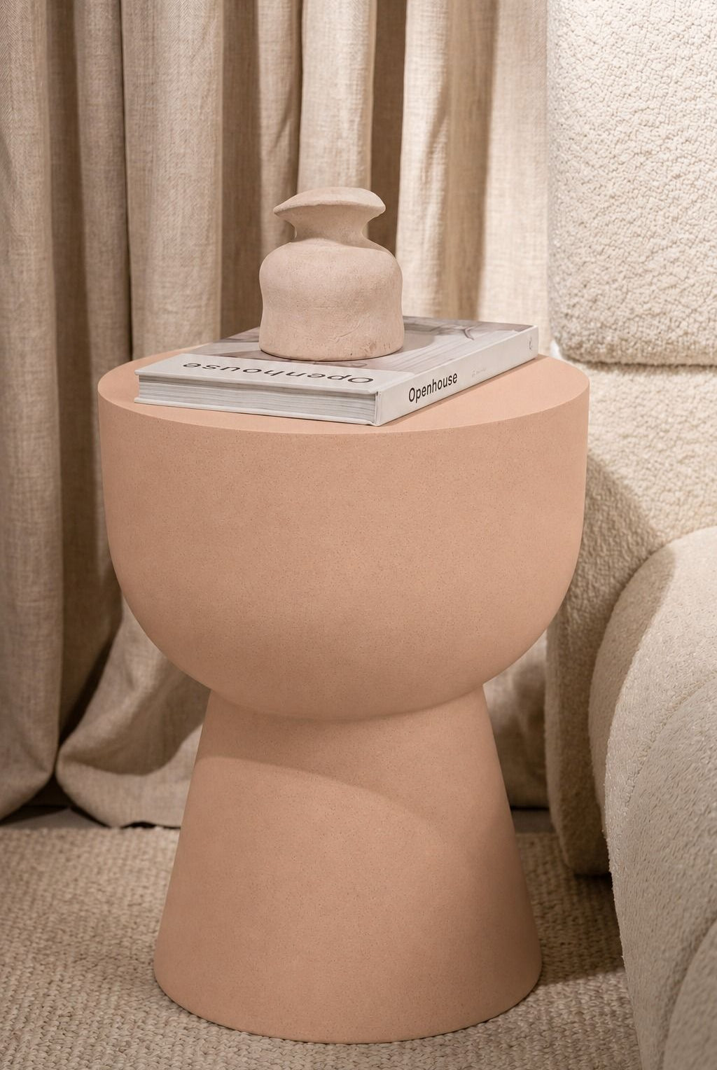Hilary Blush Pink Microconcrete Side Table