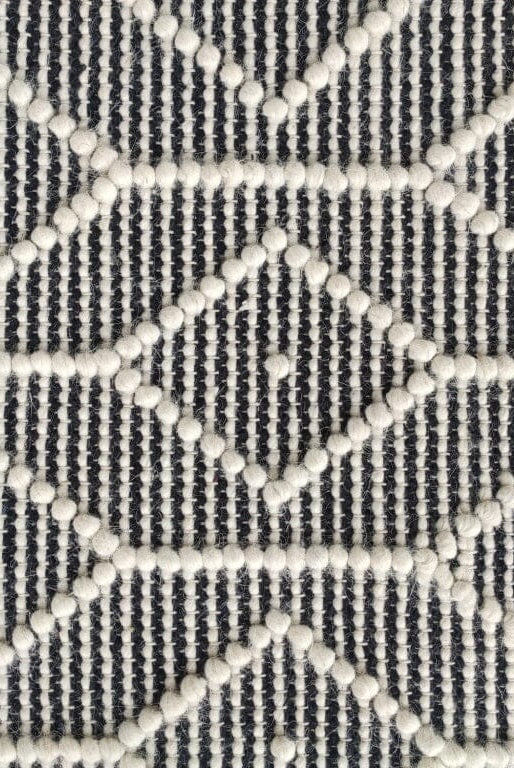 Natural White & Black Woven Rug (2 Sizes)