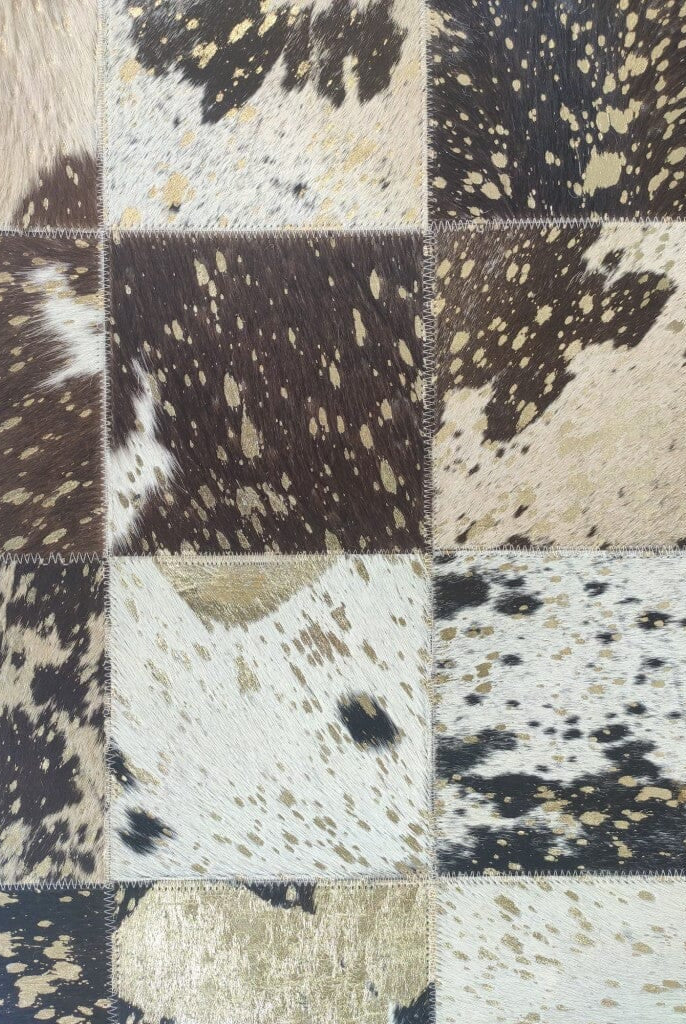 Checkered Pattern Multi-Color Leather Rug (4 Sizes)