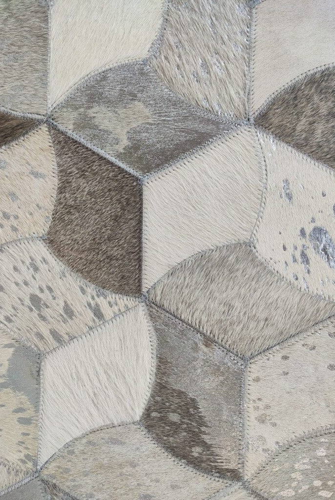 Hallway Grey Multi-Color Leather Rug (2 Sizes Available)