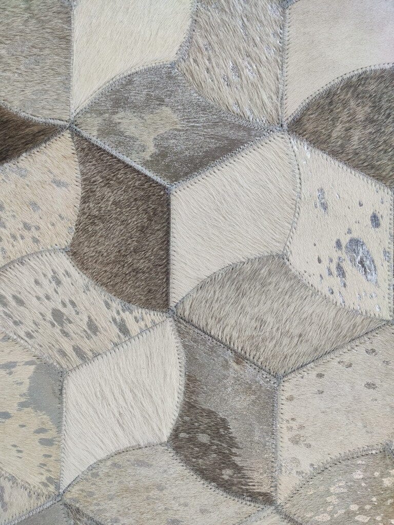 Hallway Grey Multi-Color Leather Rug (2 Sizes Available)