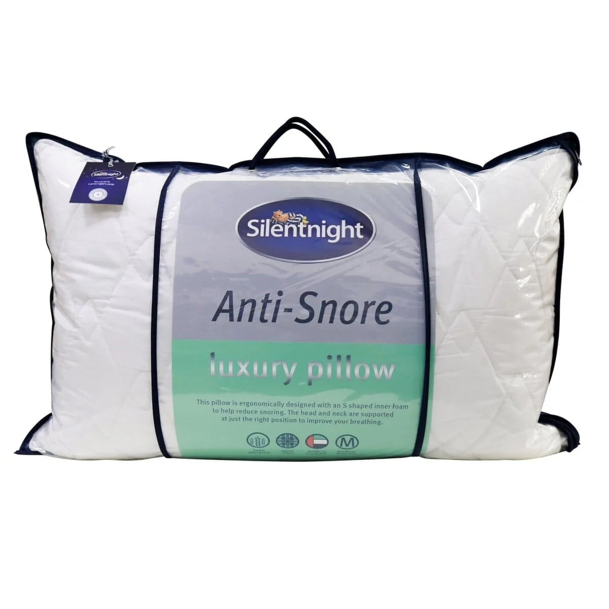 Silentnight Luxury Anti Snore Pillow Ergonomic Medium Firm