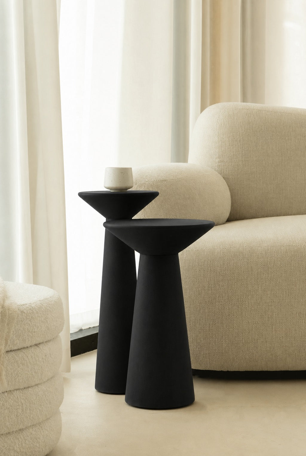 Jace Black Microconcrete Side Table