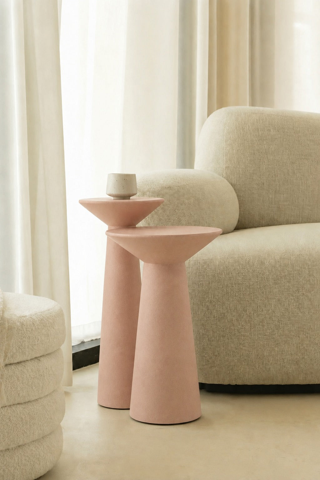 Jace Blush Pink Microconcrete Side Table