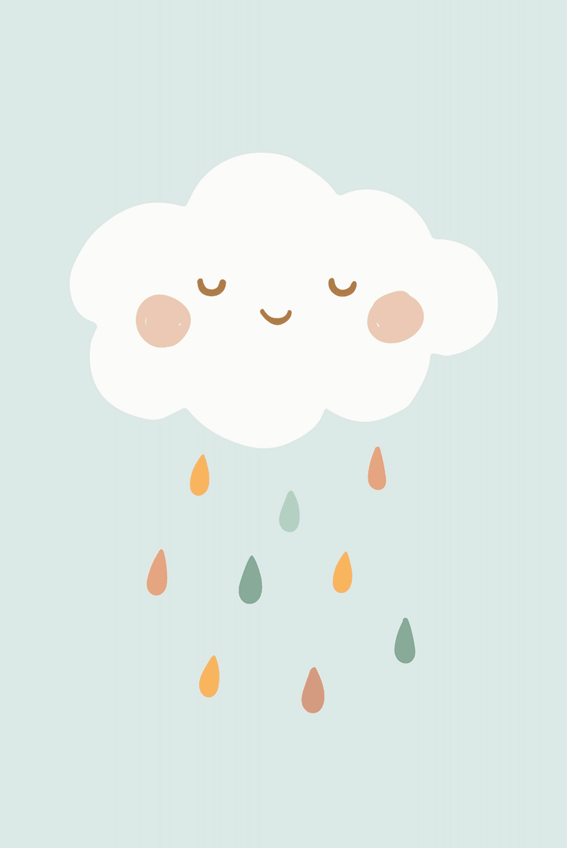 Joyful Cloud Raindrop Wall Art
