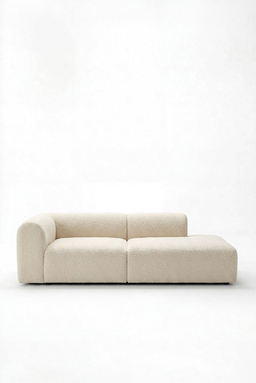 Kallia Cream Boucle 2 Seater Modular Chaise Sofa