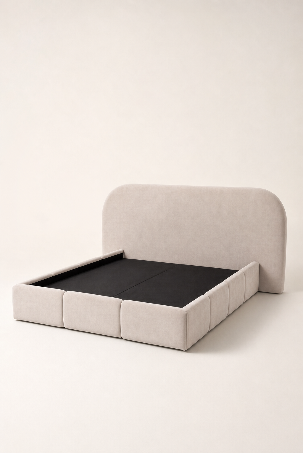 Kosta Warm Taupe Upholstered Platform Bed 1