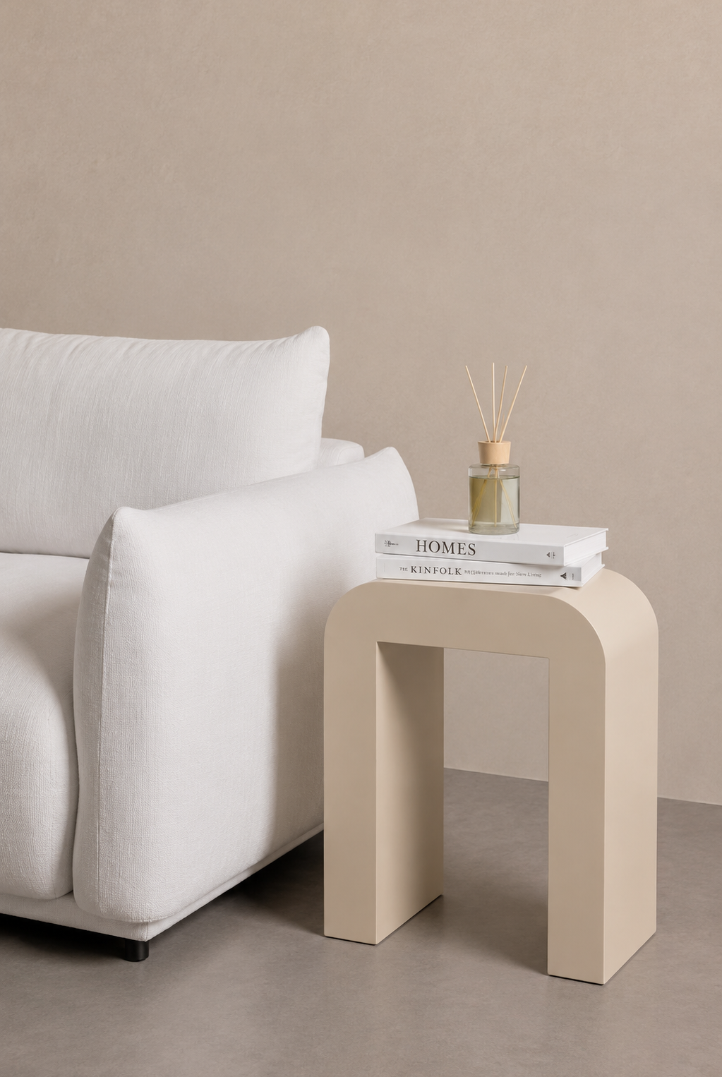 Kuzmina Light Beige Microconcrete Side Table