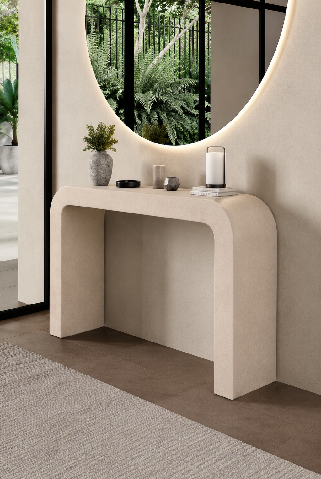 Kuzmina Light Grey Microconcrete Console Table