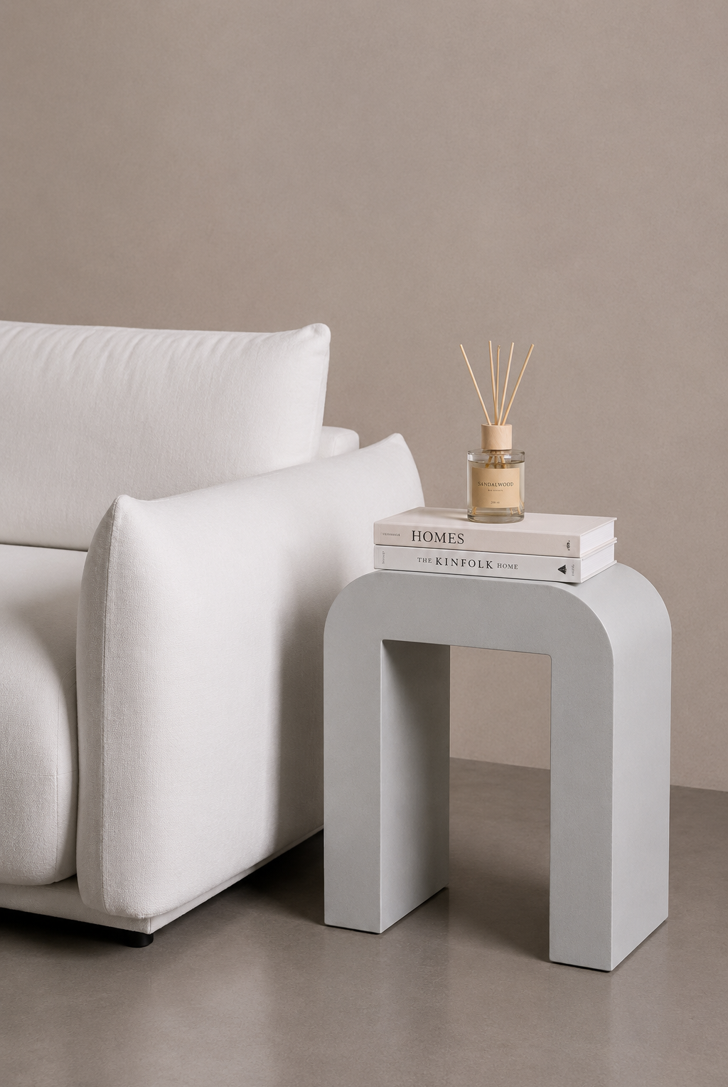 Kuzmina Light Grey Microconcrete Side Table