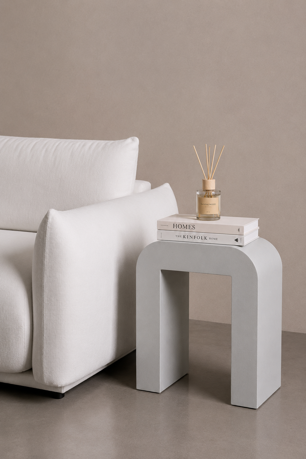 Kuzmina Light Grey Microconcrete Side Table