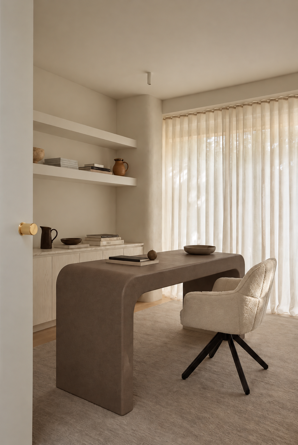 Kuzmina Mocha Microconcrete Desk
