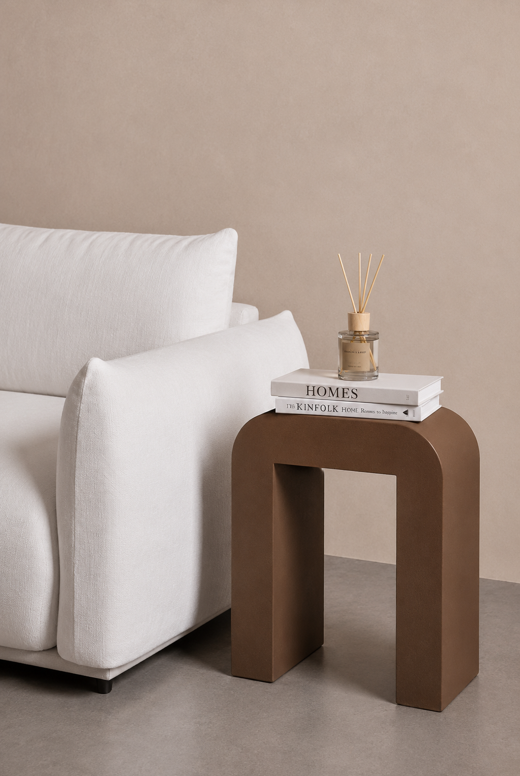 Kuzmina Mocha Microconcrete Side Table