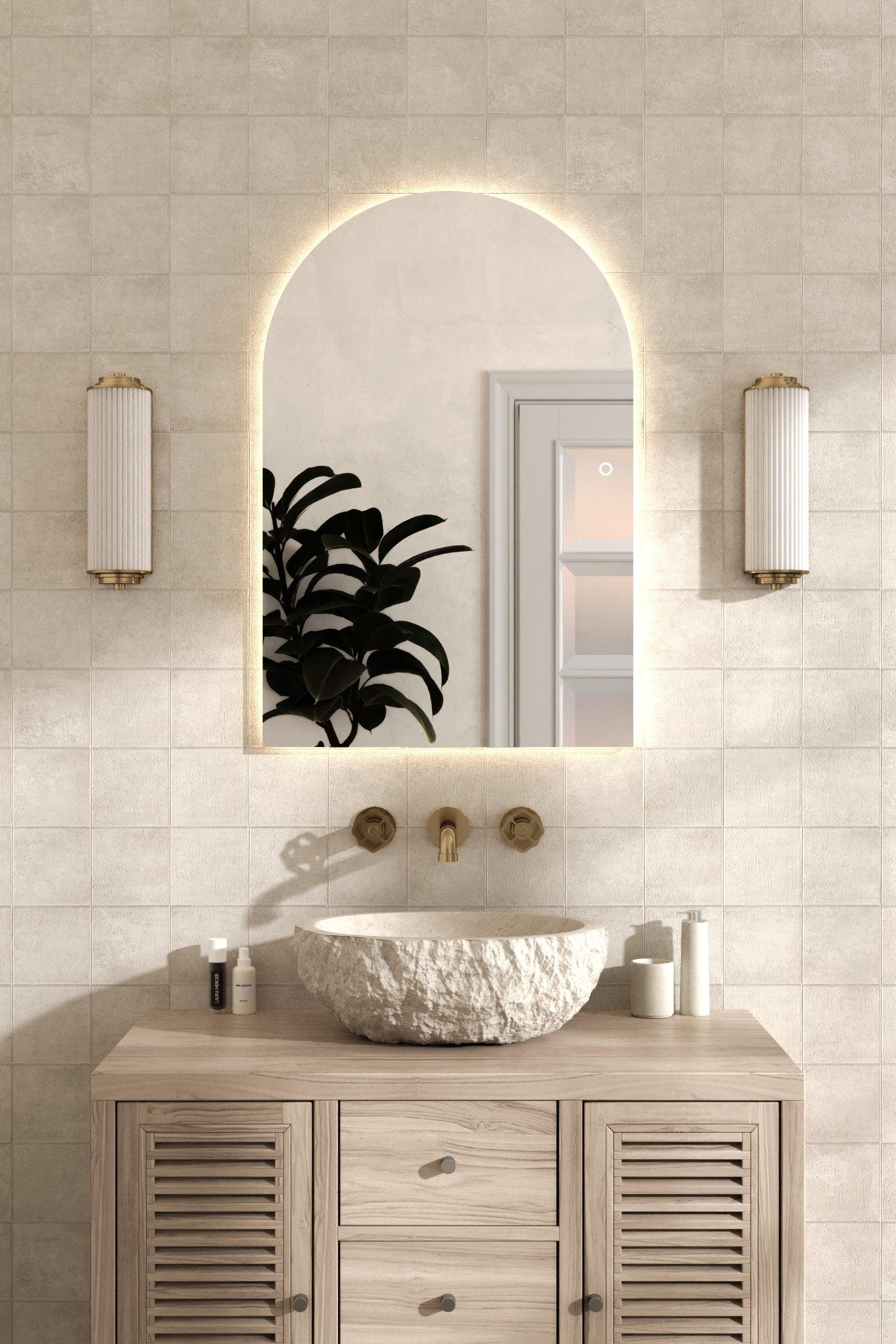 Sylvia Backlit Arch Bathroom & Vanity Mirror (3 sizes)