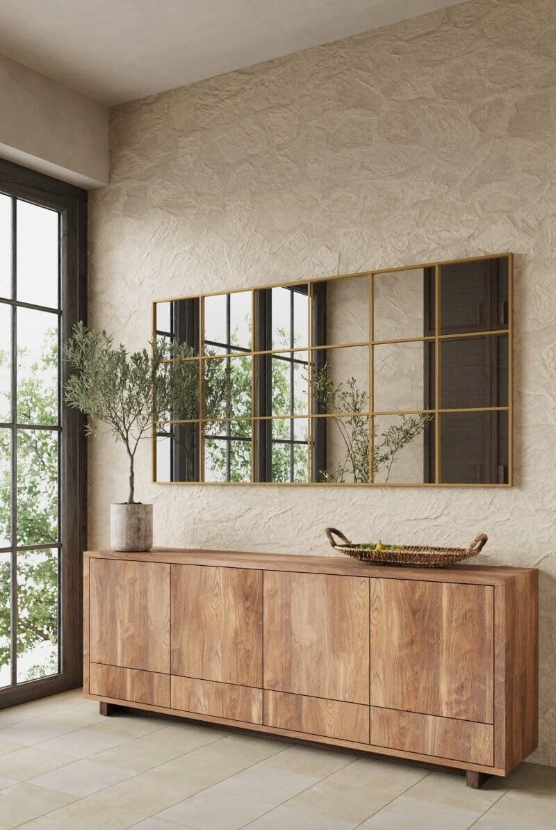 Lavinia Gold Rectangular Window Mirror (180x90 CM)