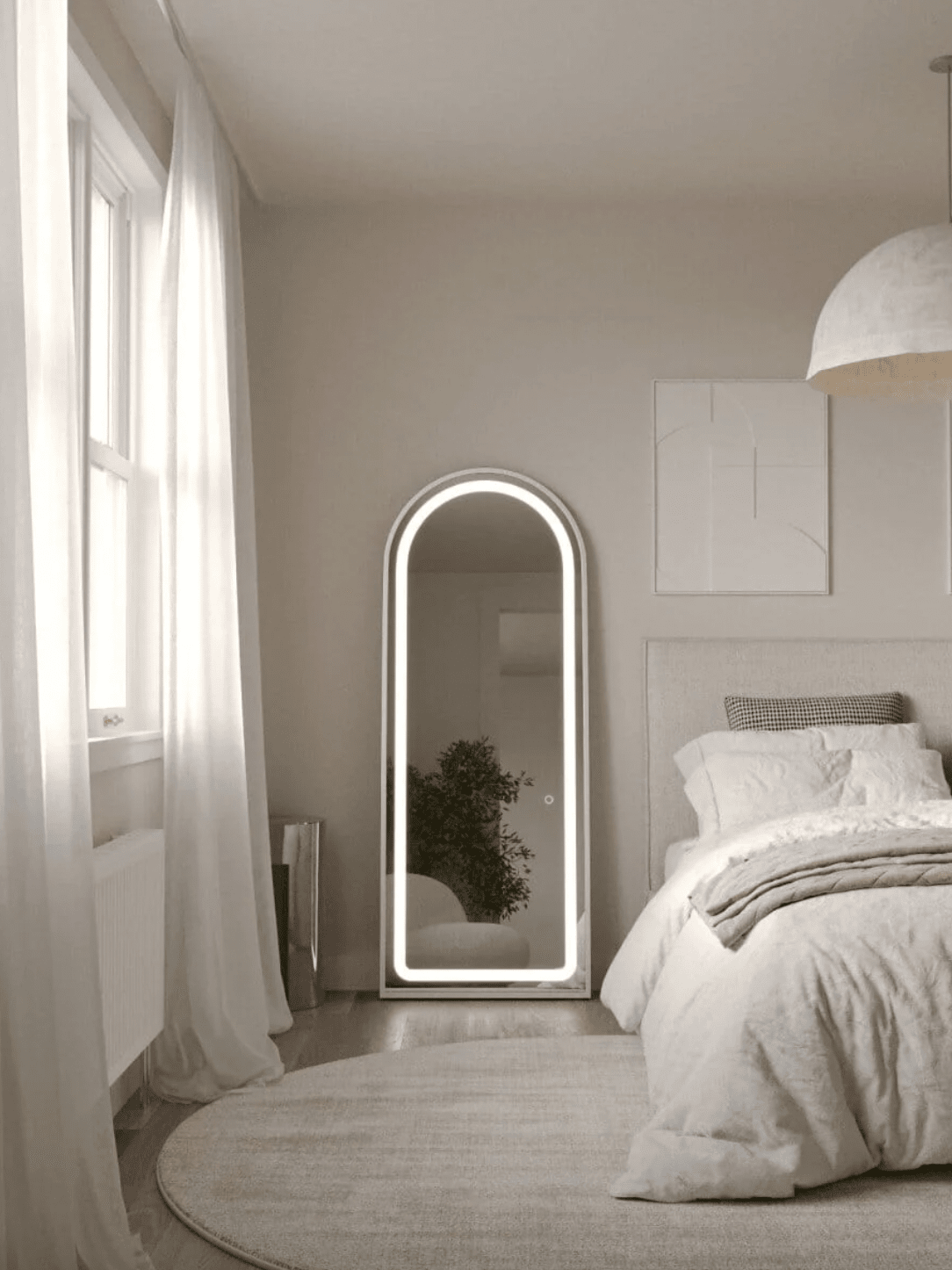 Leah Silver Arch Full Length Mirror with LED Light (3 Sizes) Mirrors Homekode