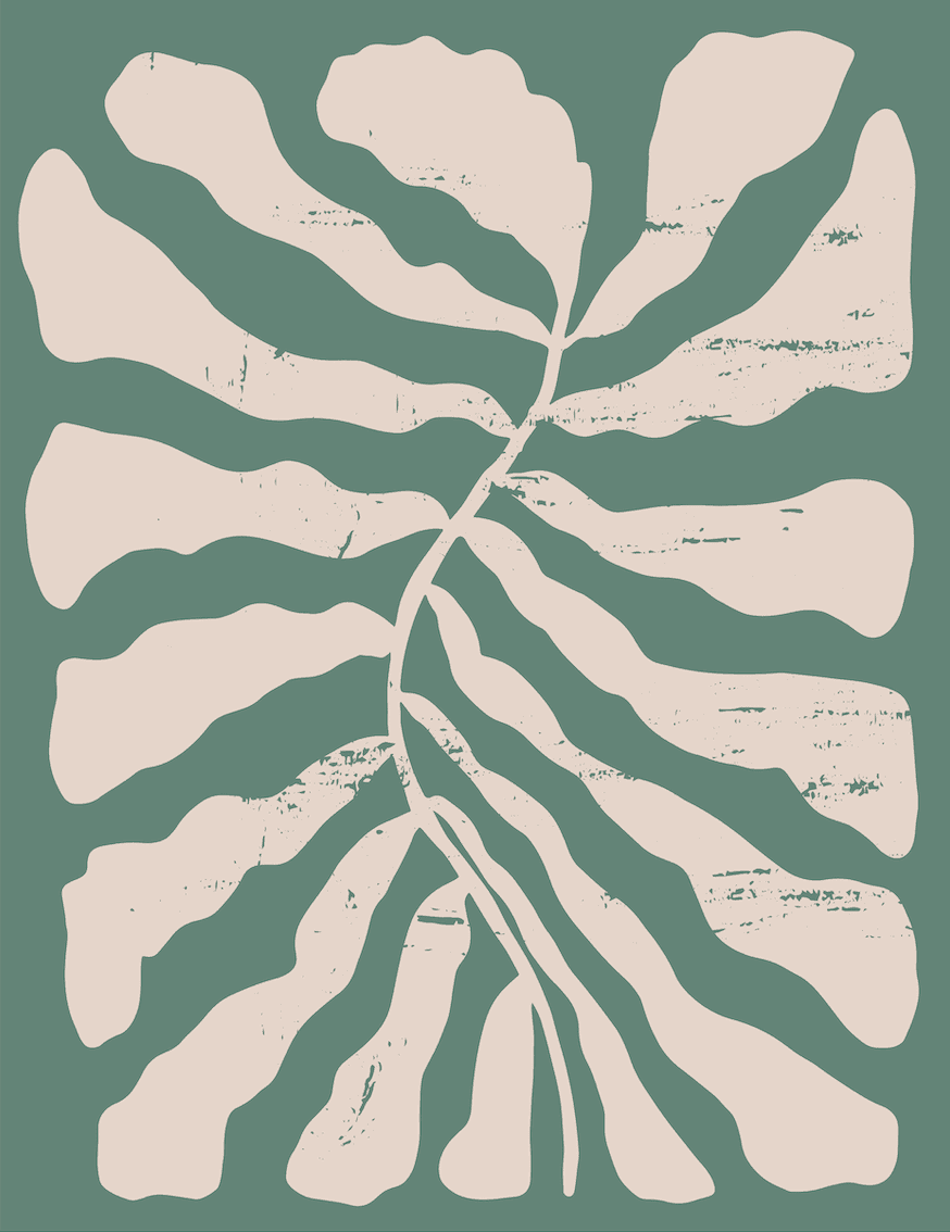 Light Beige Algae Matisse Abstract Wall