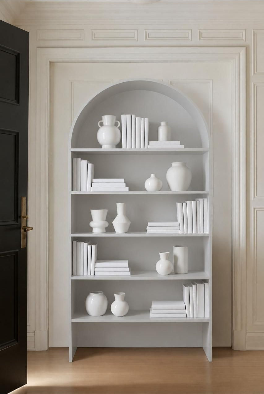 Luciana Light Grey Microconcrete Display Shelf