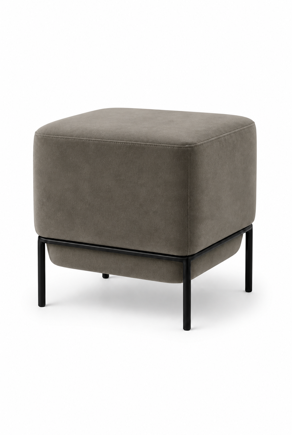 Lunis Greyish Green Square Compact Ottoman