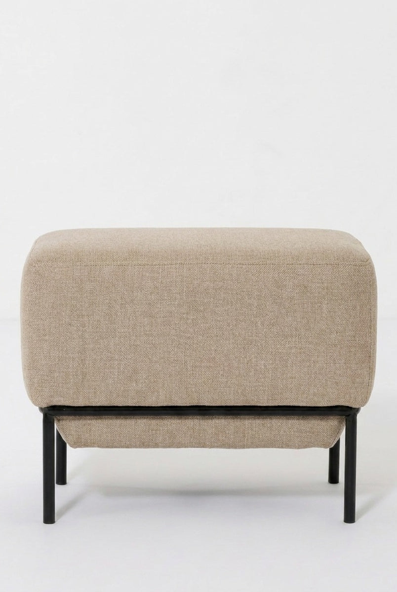 Lunis Taupe Compact Ottoman
