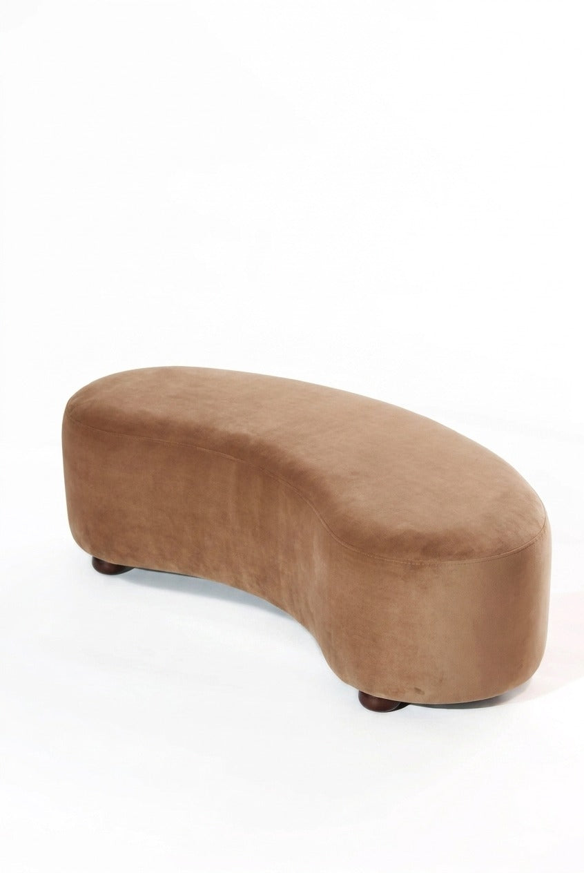 Malena Brown Curved Bench
