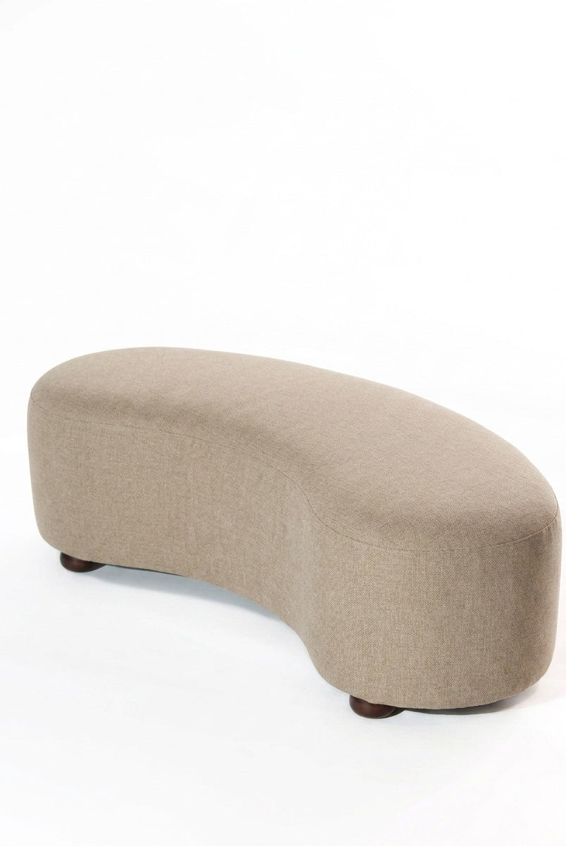 Malena Taupe Curved Bench