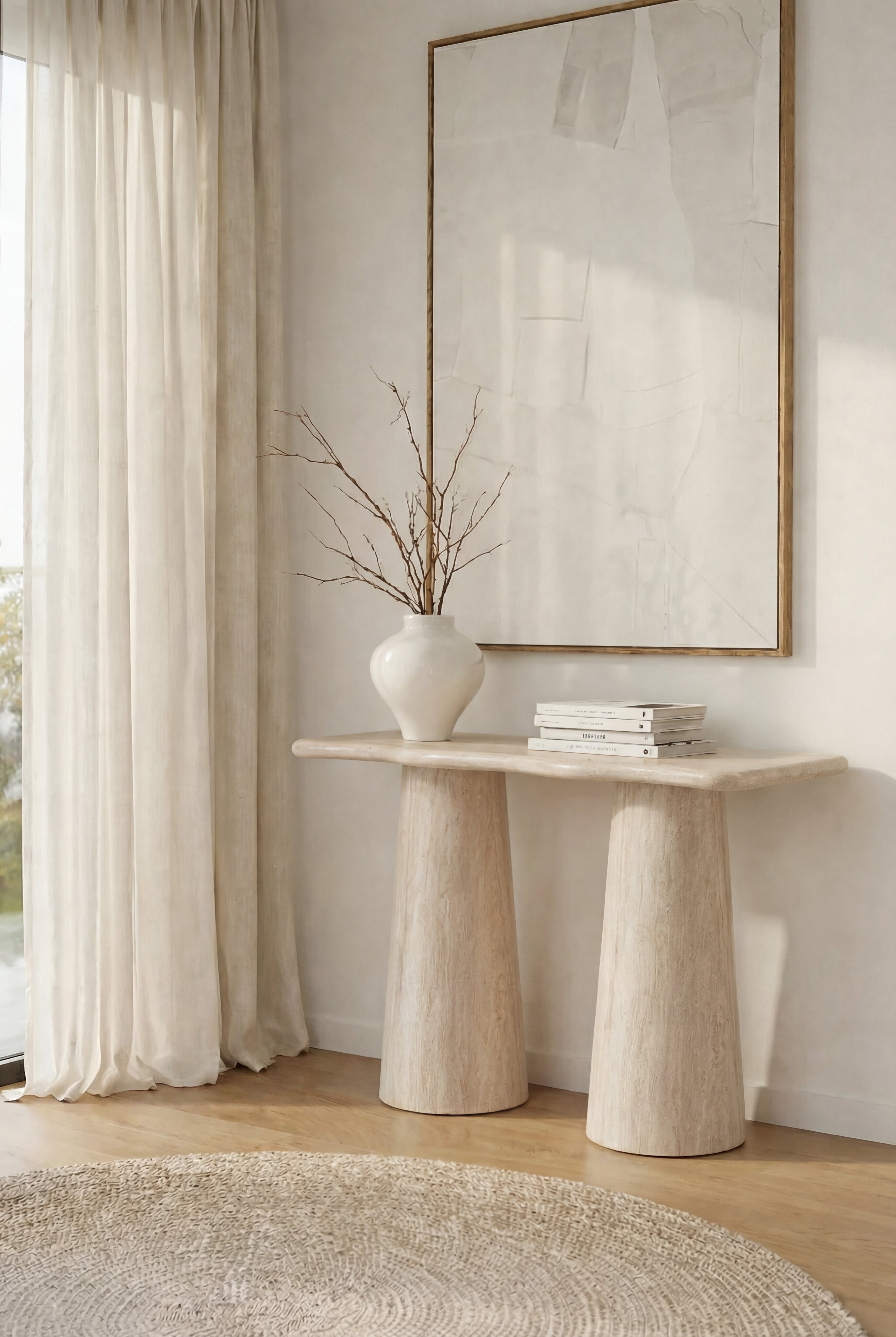 Malta Travertine Console Table