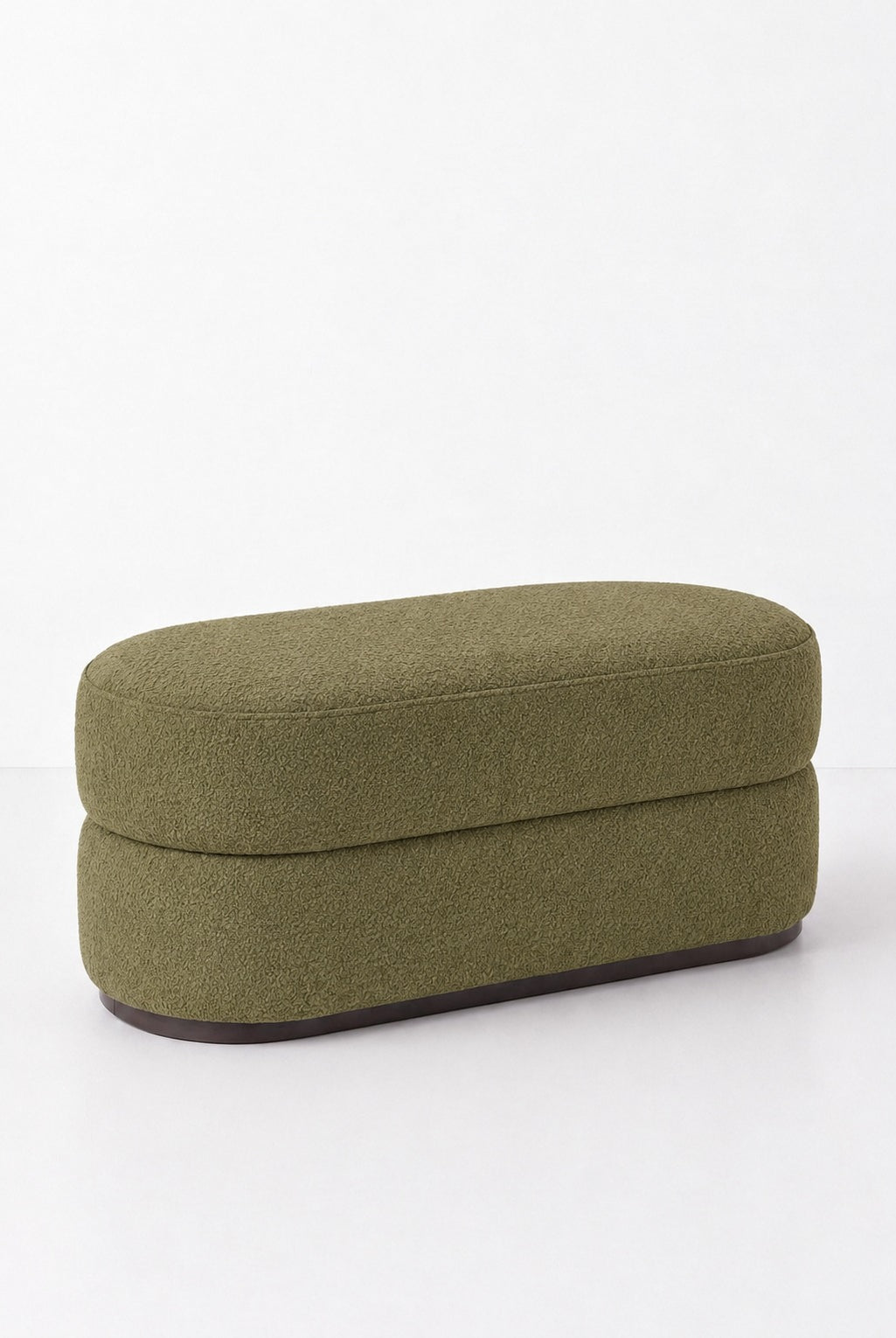 Manila Light Olive Green Layer Pouf Ottoman