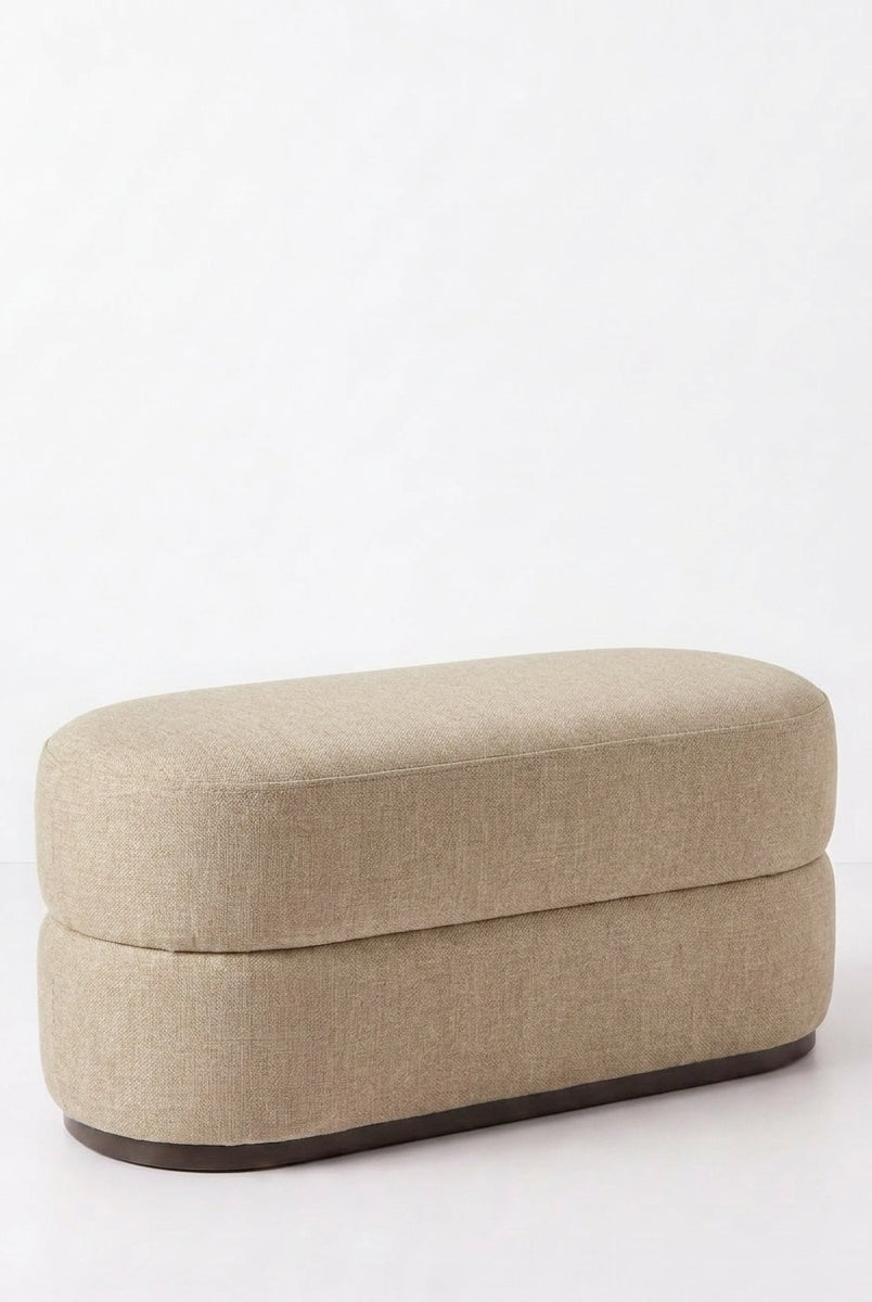 Manila Taupe Layer Pouf Ottoman