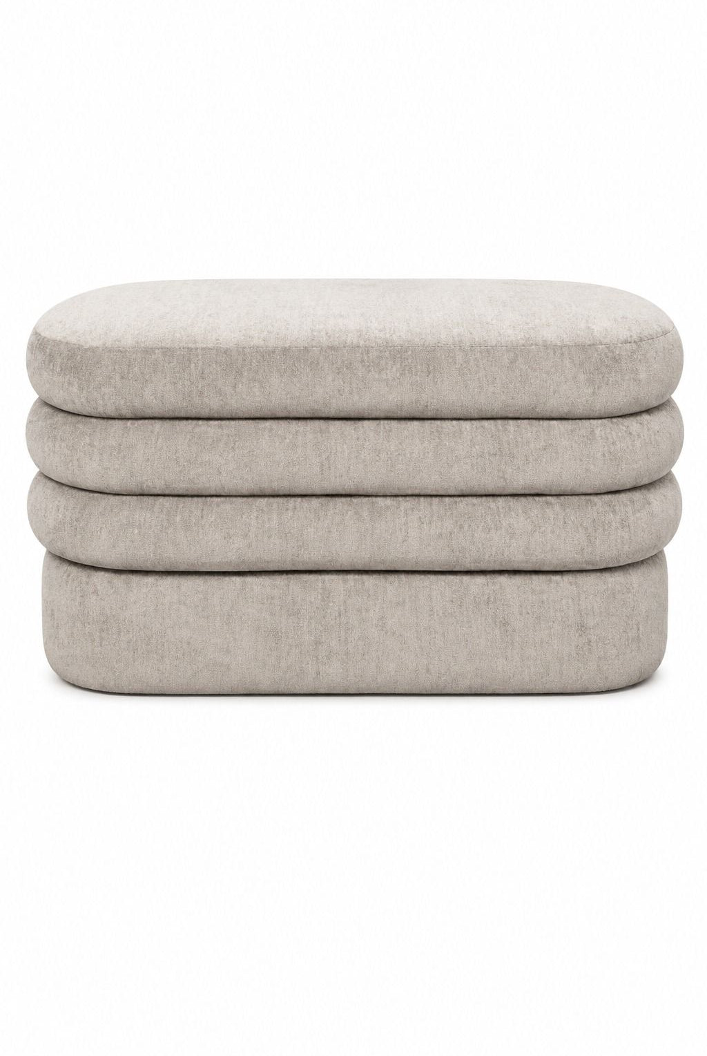 Mavro Grey Layered Pouf Ottoman