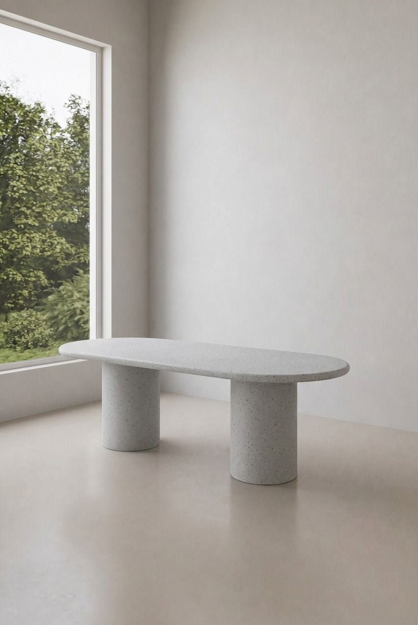 Meliora Grey Speckled Microconcrete Dining Table