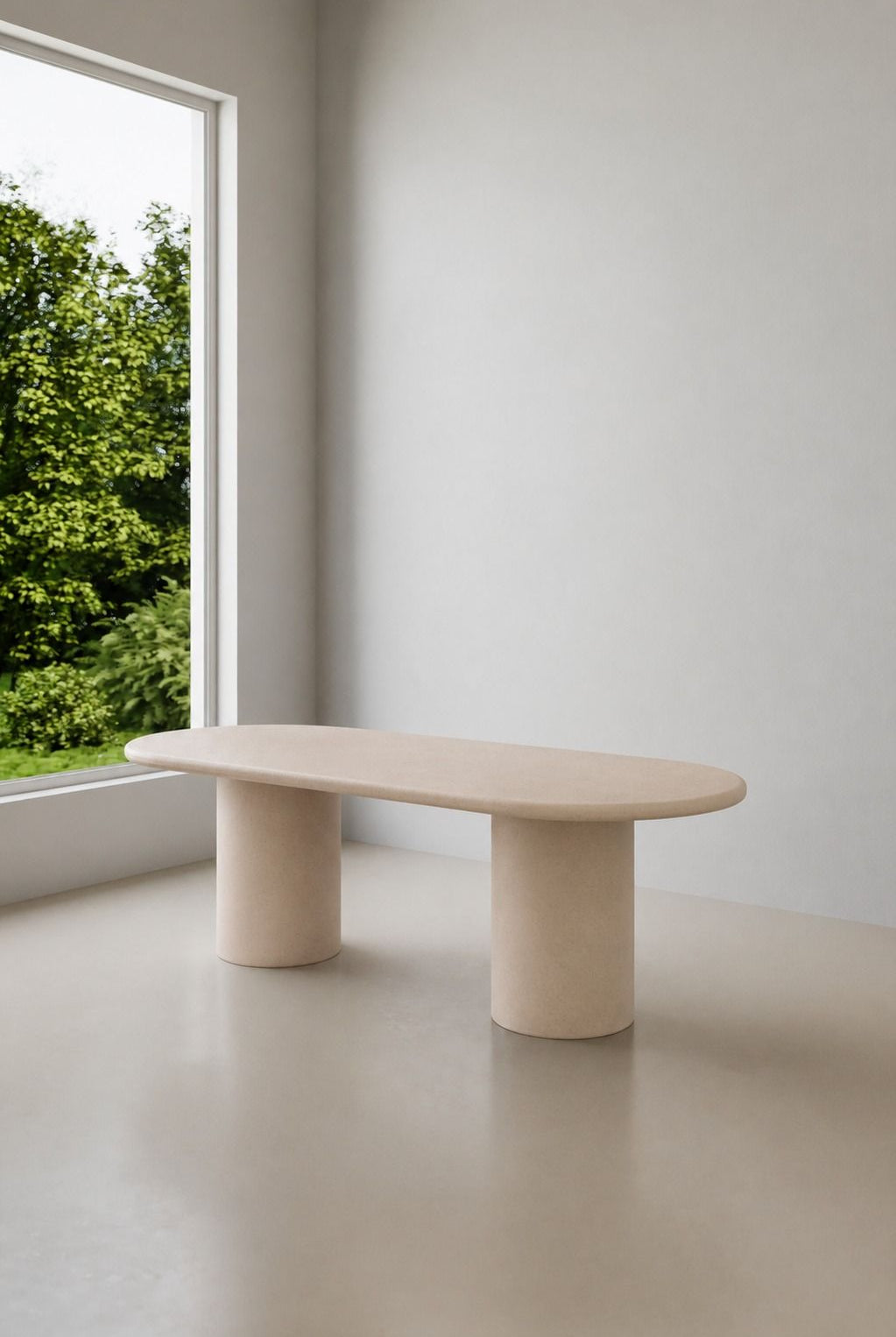 Meliora Ivory Cream Microconcrete Dining Table