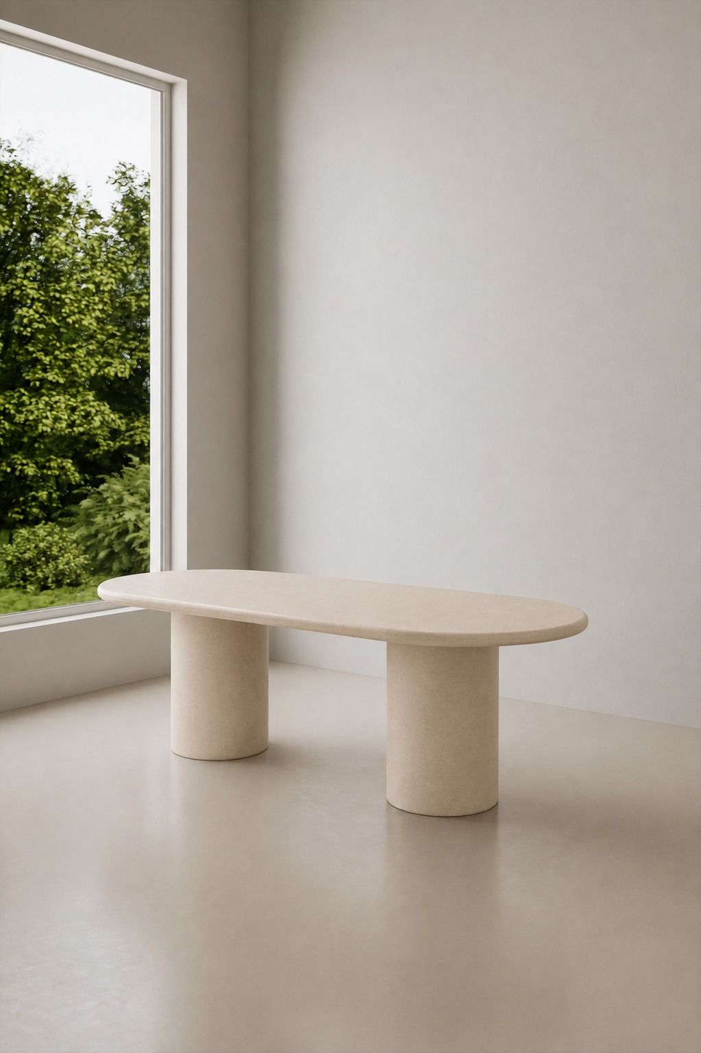 Meliora Light Beige Microconcrete Dining Table